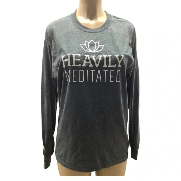 Gildan Size Medium Heavily Meditated Grey Long Sleeve Tee. New without Tags - Picture 1 of 3